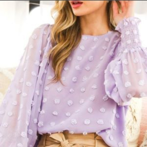 Vine & Love Lilac Textured Blouse - Picture 1 of 7